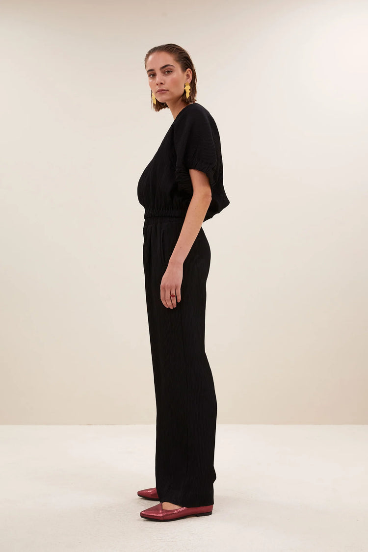 By Bar Mabel Structure Stripe Blouse jet black
