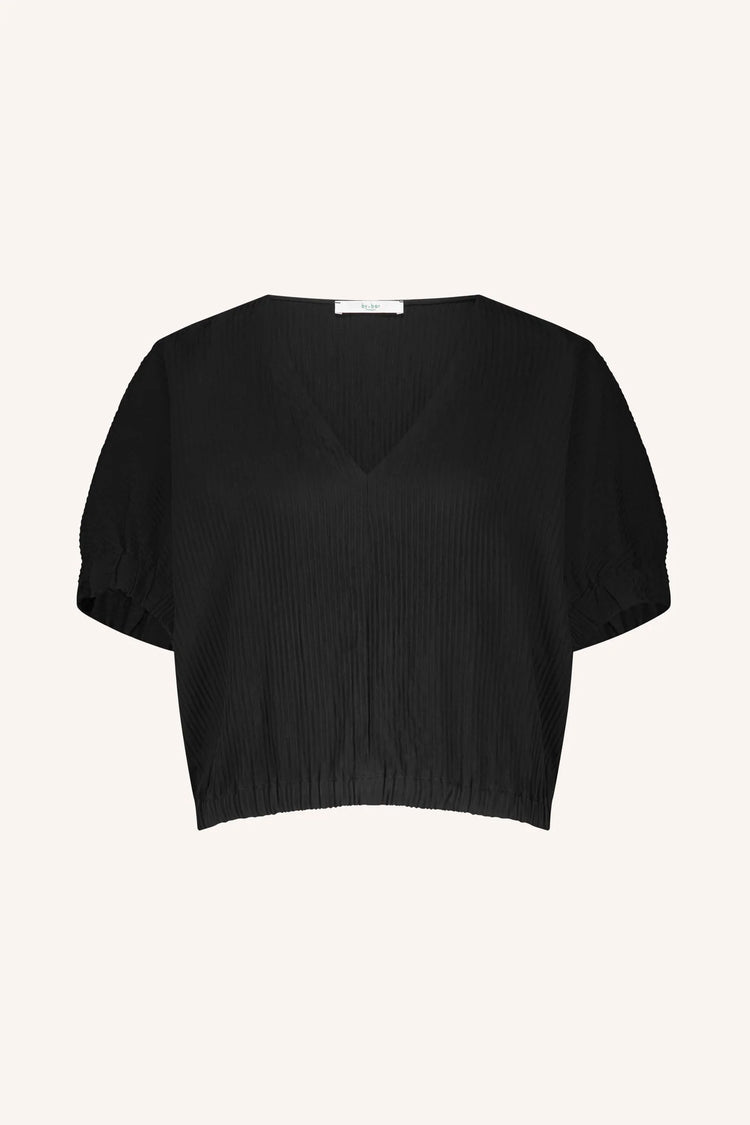 By Bar Mabel Structure Stripe Blouse jet black