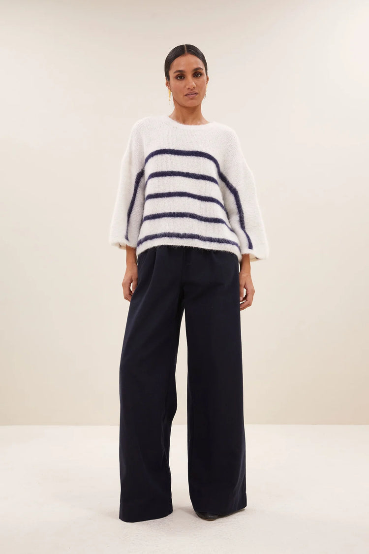 By Bar Fleur Stripe Pullover marine stripe