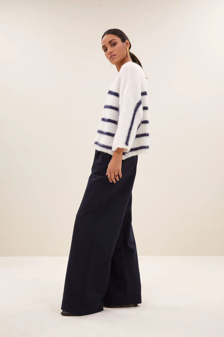 By Bar Fleur Stripe Pullover marine stripe