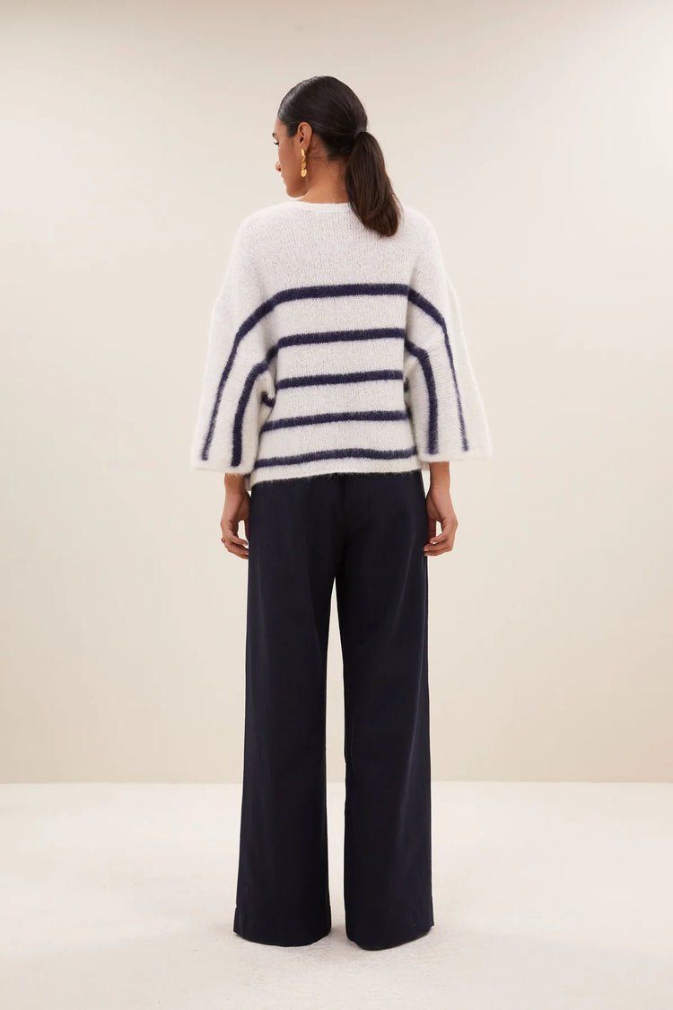By Bar Fleur Stripe Pullover marine stripe