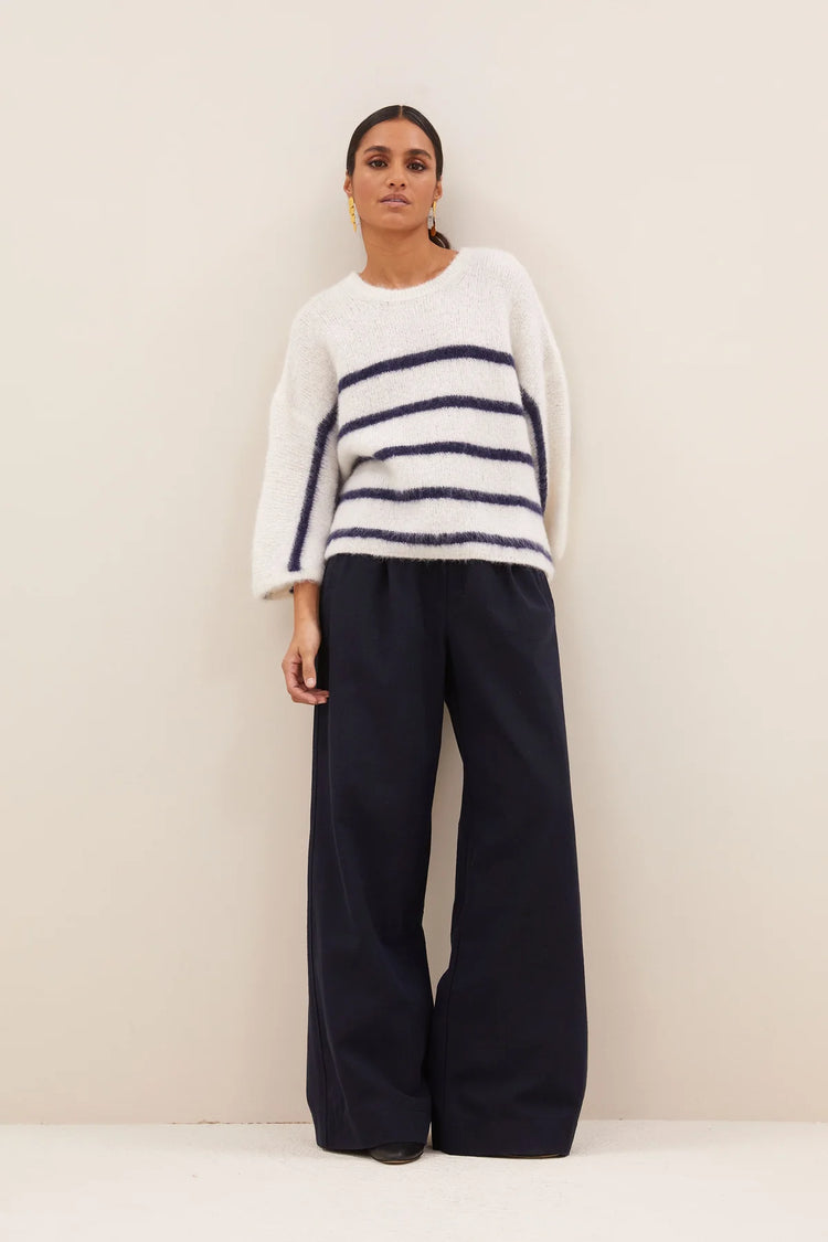 By Bar Fleur Stripe Pullover marine stripe