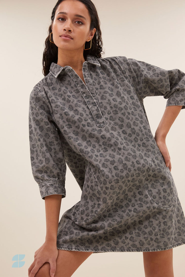 By Bar Flynth Grey Cheetah Dress grey cheetah