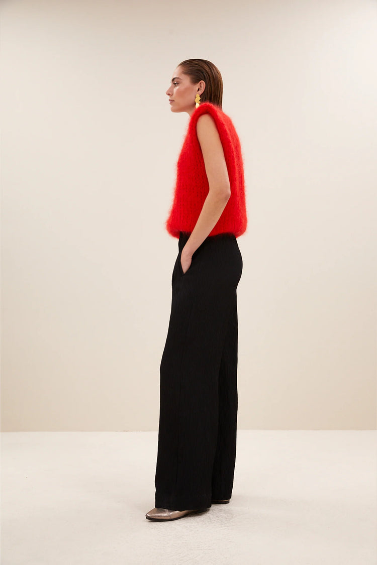 By Bar Structure Stripe Pants jet black