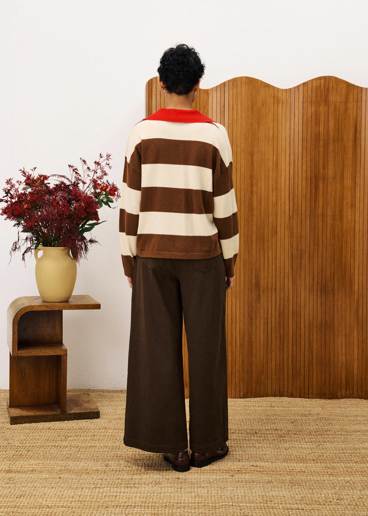 FRNCH Colchique Pull marron glace