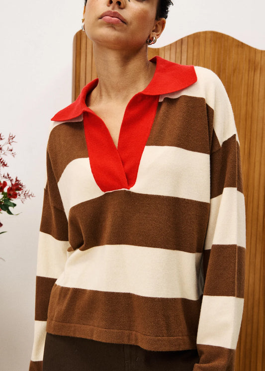 FRNCH Colchique Pull marron glace