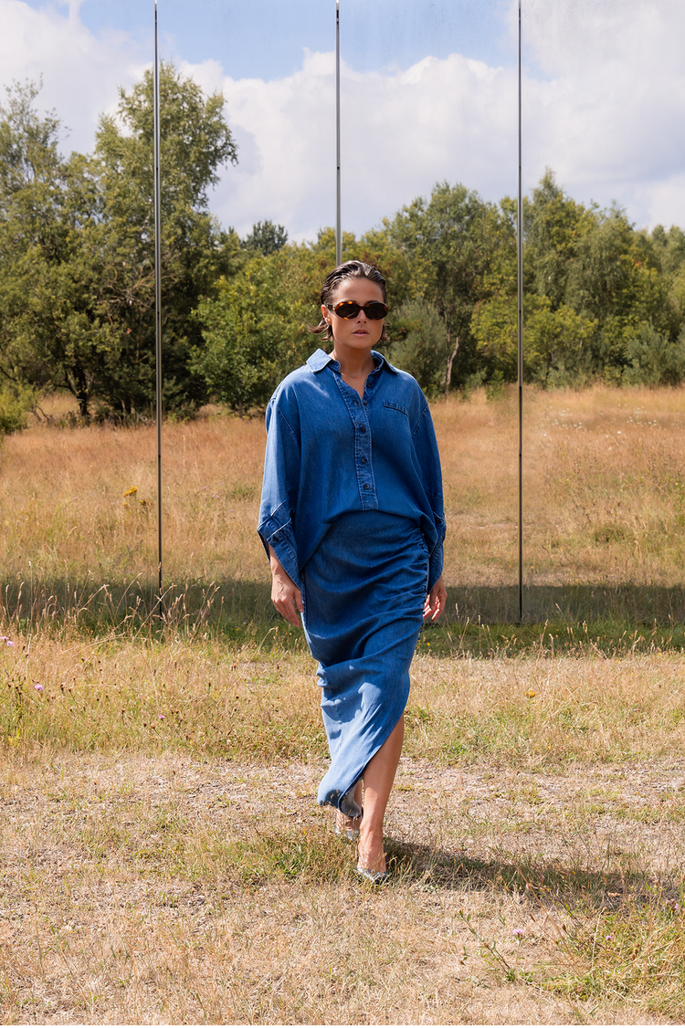 March23 Costanza Skirt navy denim