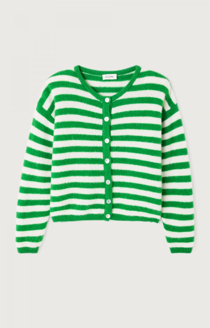 American Vintage VITO19E Gilet clover striped white
