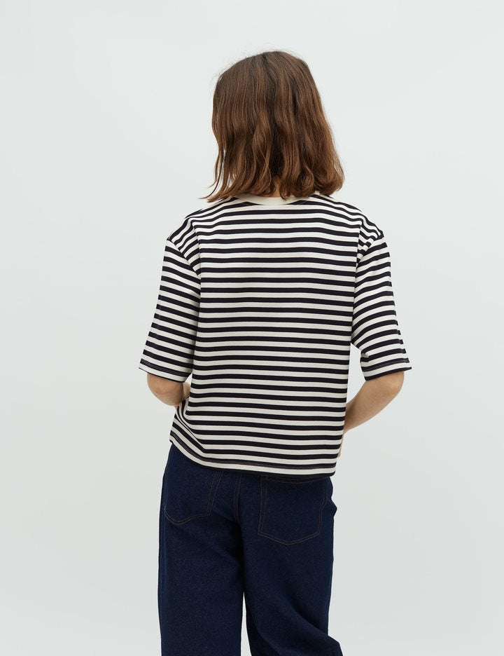 mbyM Emrys Betsy Stripe T-shirt night sky sugar stripe