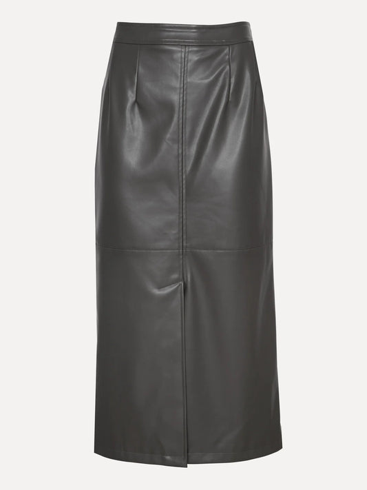 Les Soeurs Mick Vegan Leather Skirt khaki