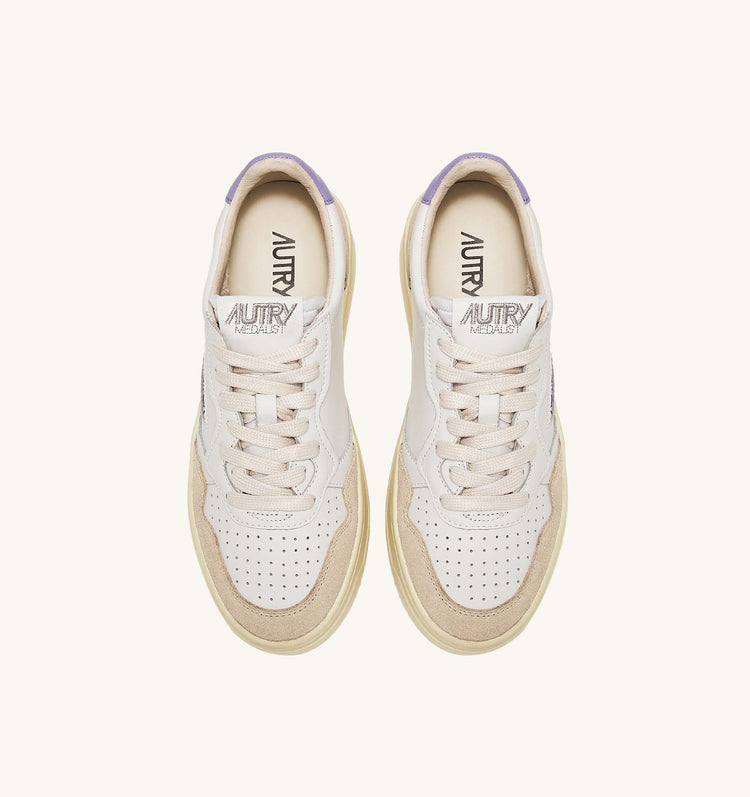 Autry LS53 leather suede white lavender