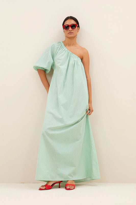 By Bar Stella Dress green pin stripe