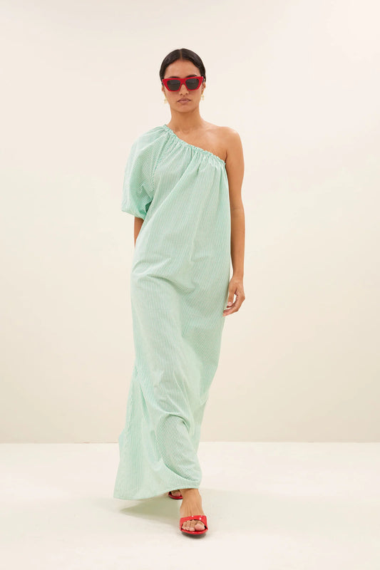 By Bar Stella Dress green pin stripe