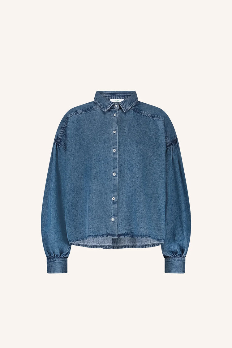 By Bar Sarah Short Denim Blouse medium denim