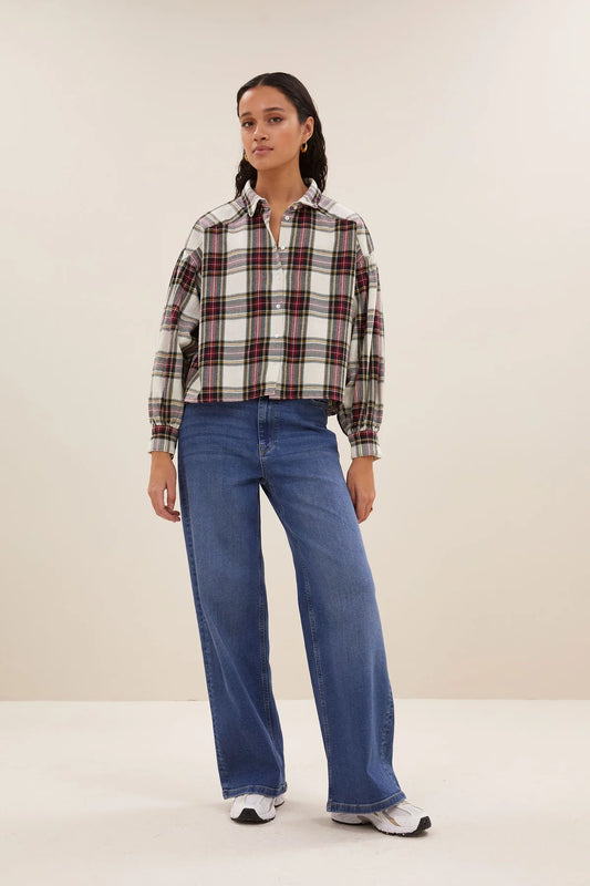 By Bar Sarah Short Check Blouse tartan check