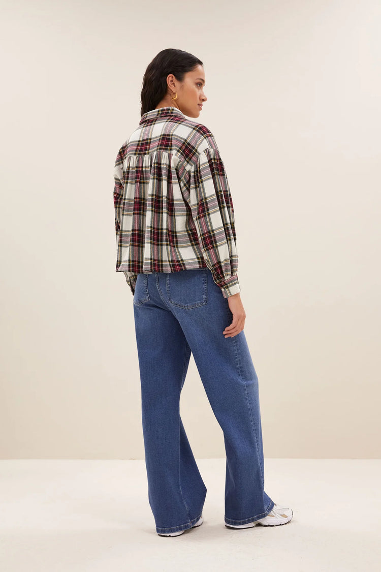 By Bar Sarah Short Check Blouse tartan check