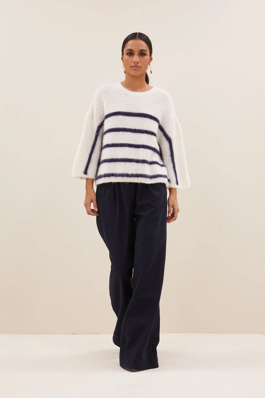 By Bar Fleur Stripe Pullover marine stripe