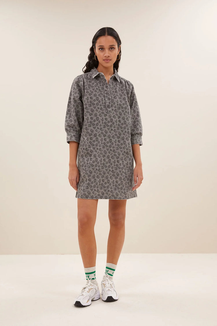 By Bar Flynth Grey Cheetah Dress grey cheetah