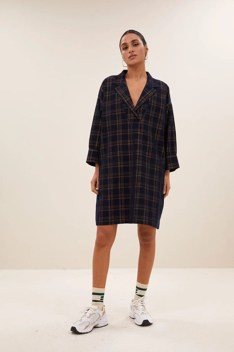 By Bar Pino Check Dress oak check