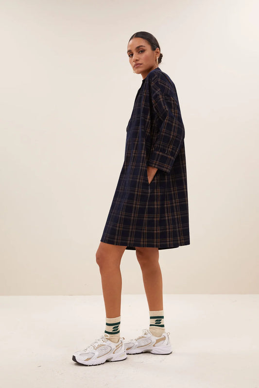 By Bar Pino Check Dress oak check