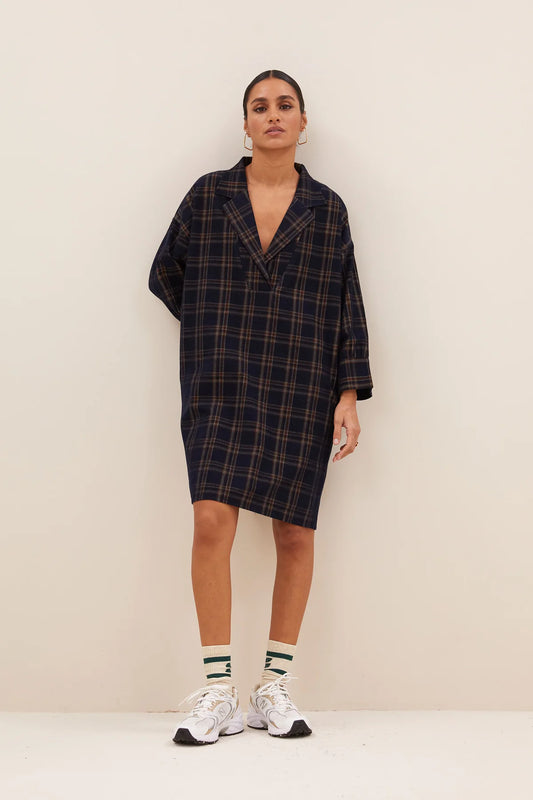 By Bar Pino Check Dress oak check