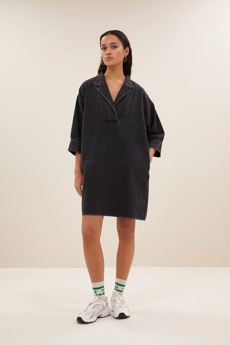 By Bar Pino Twill Dress jet black