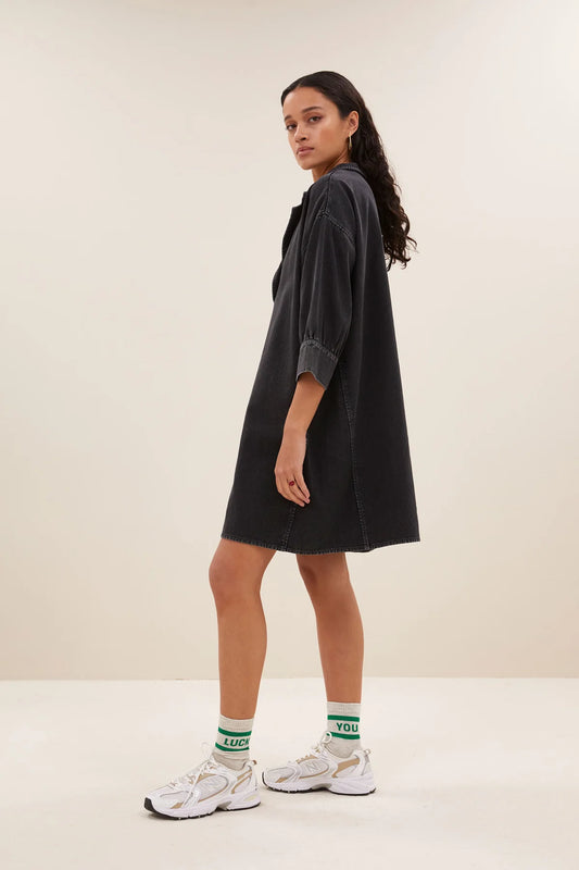 By Bar Pino Twill Dress jet black