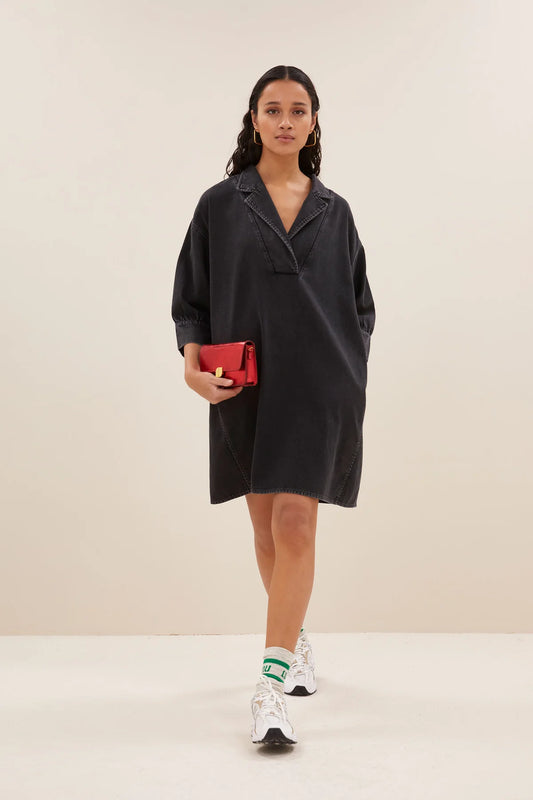 By Bar Pino Twill Dress jet black