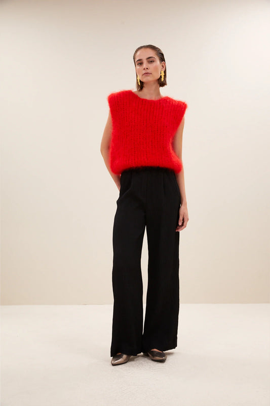 By Bar Structure Stripe Pants jet black