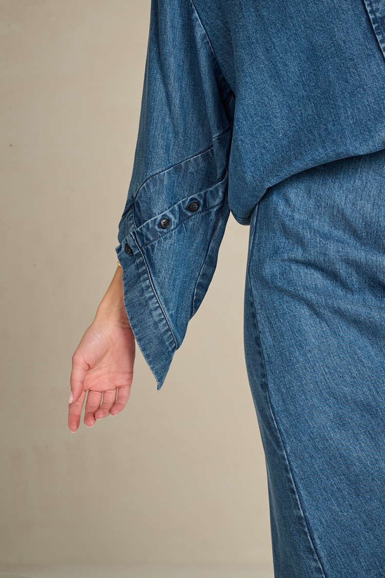 March23 Giulia Blouse navy denim