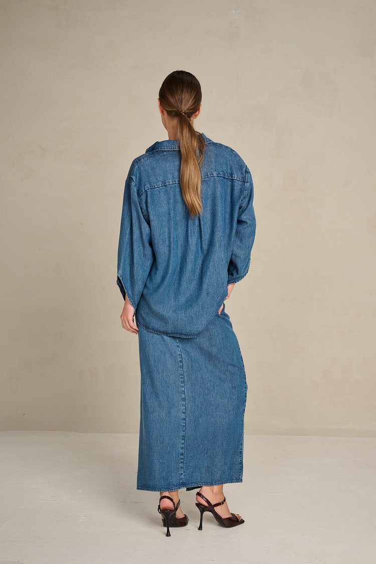 March23 Costanza Skirt navy denim