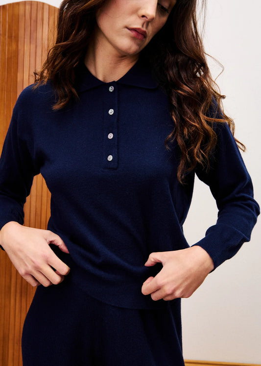 FRNCH Chedid Polo bleu marine