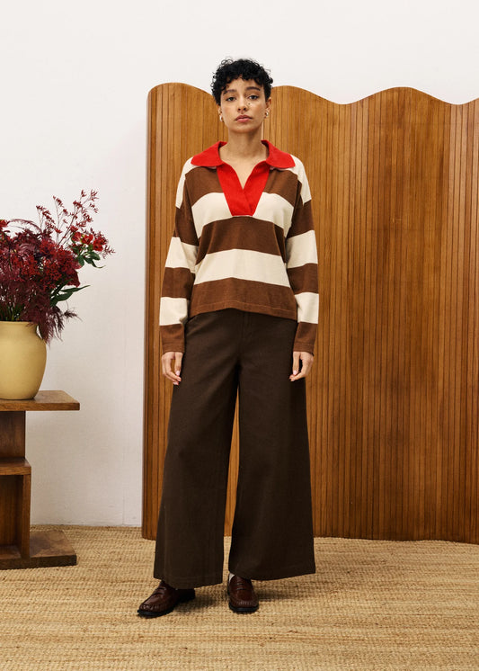 FRNCH Colchique Pull marron glace