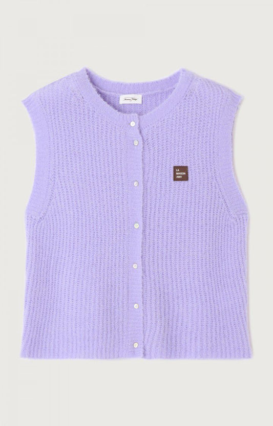 American Vintage EAST19MC Gilet pastel lavender melange