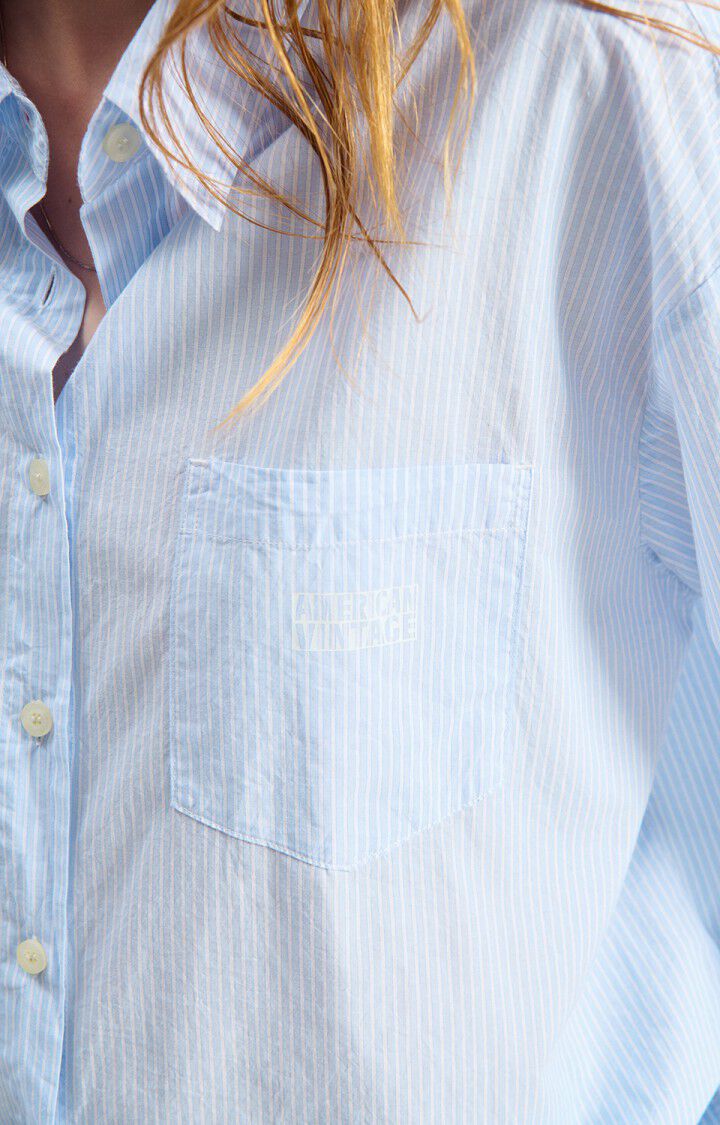 American Vintage ELU06A Chemise blue stripes