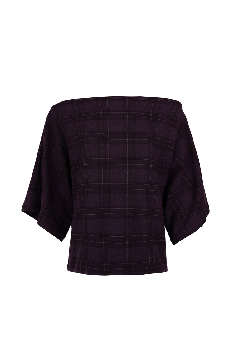 March 23 Gina Blouse Bold Check pale plum
