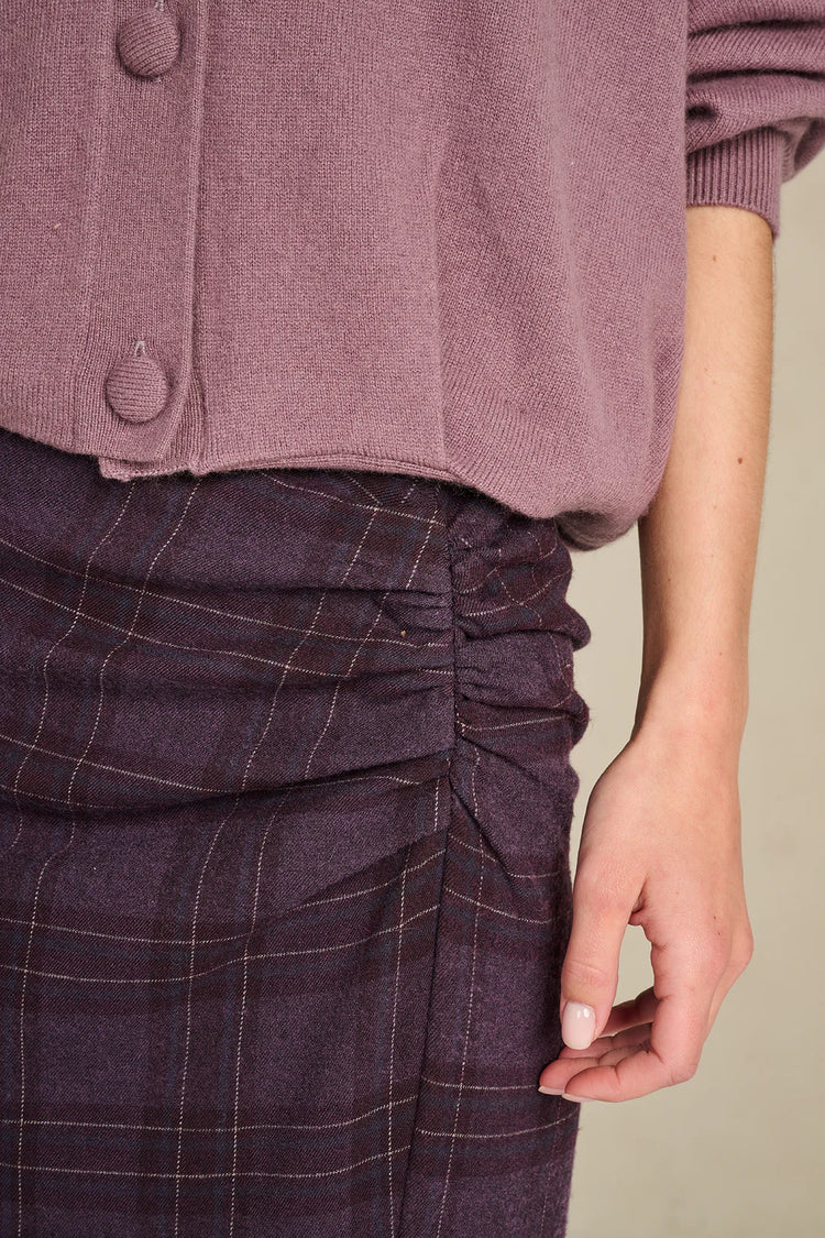 March 23 Ciri Skirt Bold Check pale plum
