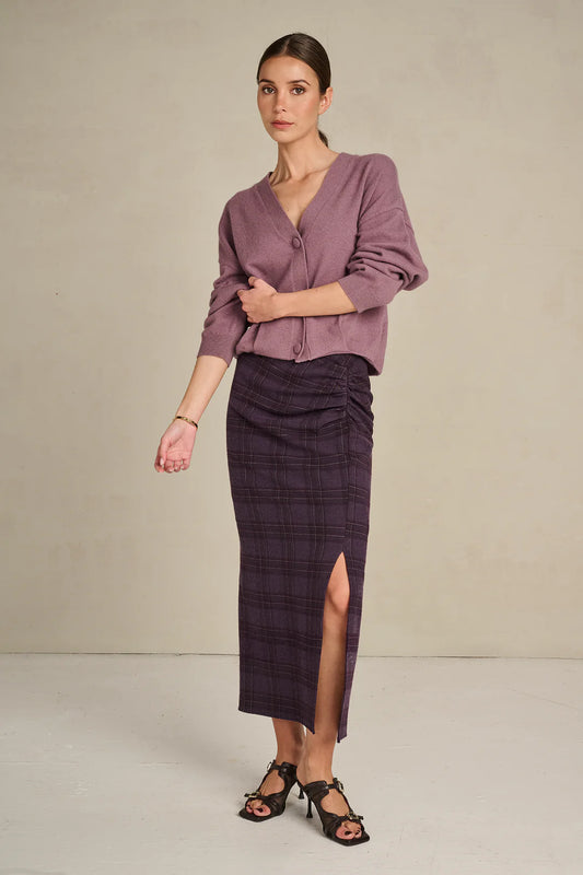 March 23 Ciri Skirt Bold Check pale plum