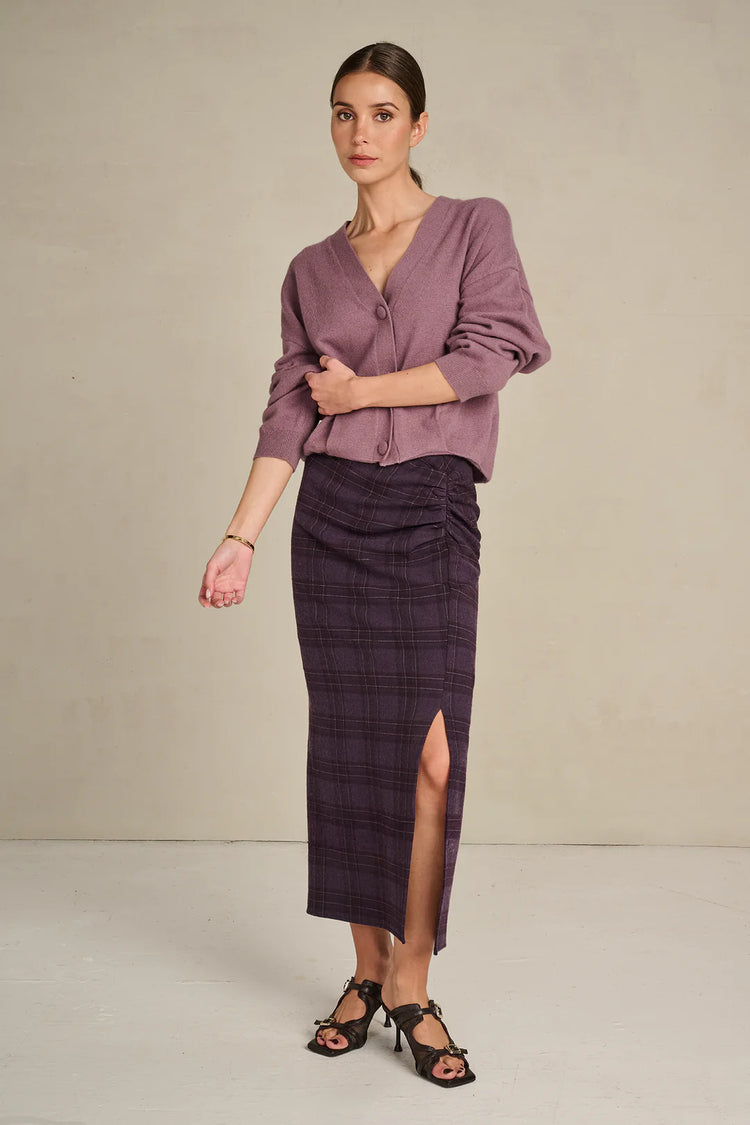 March 23 Ciri Skirt Bold Check pale plum