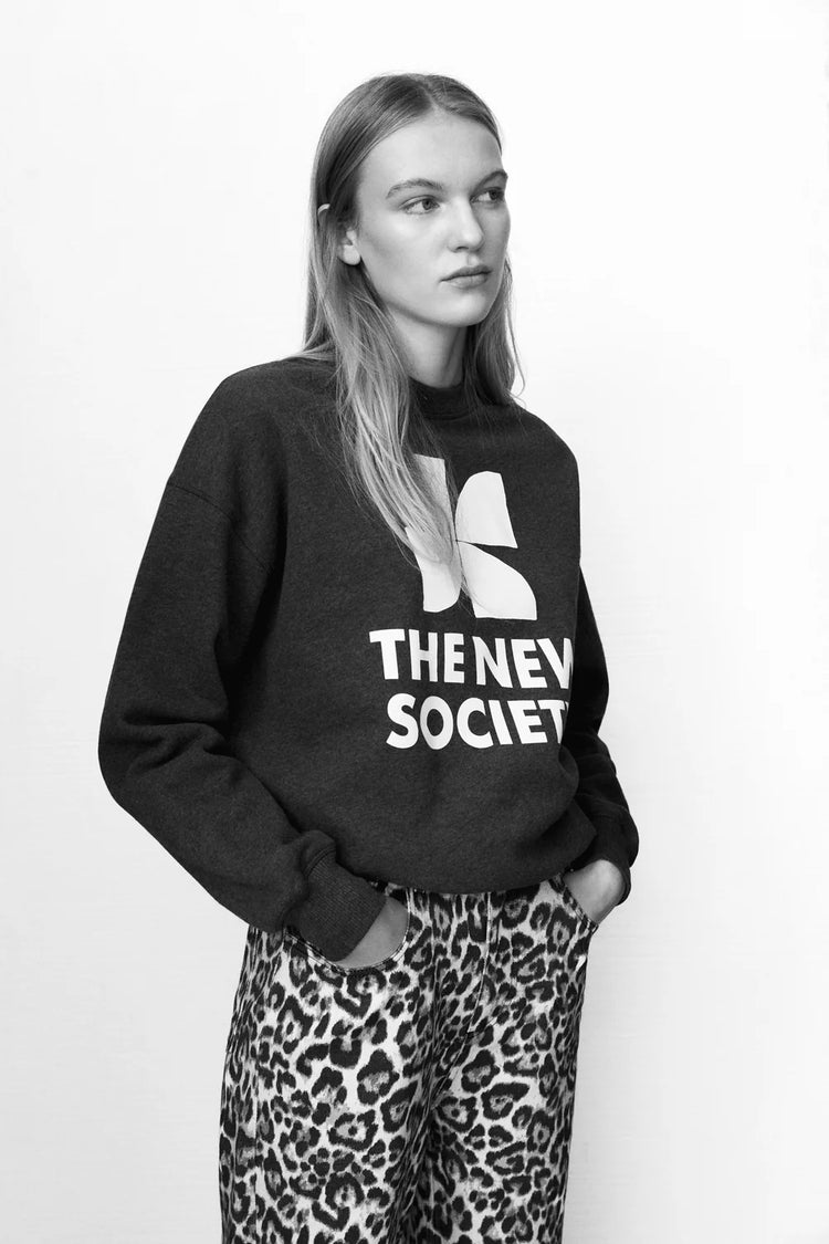 The New Society Logo Sweatshirt galactic grey mel