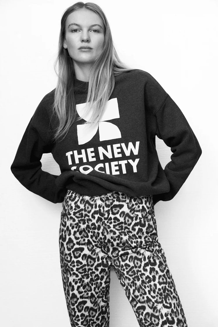 The New Society Logo Sweatshirt galactic grey mel