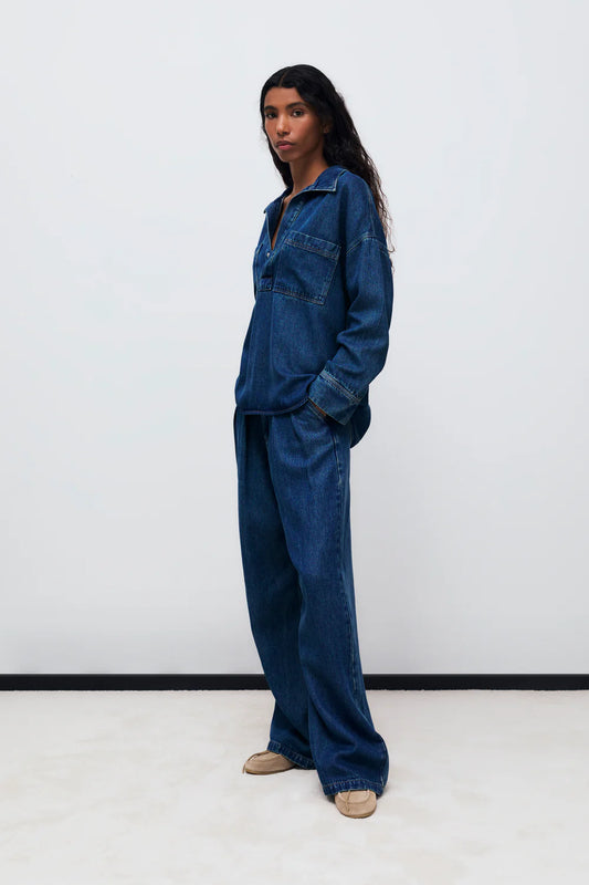 The New Society TNS Tencel Pant blue denim