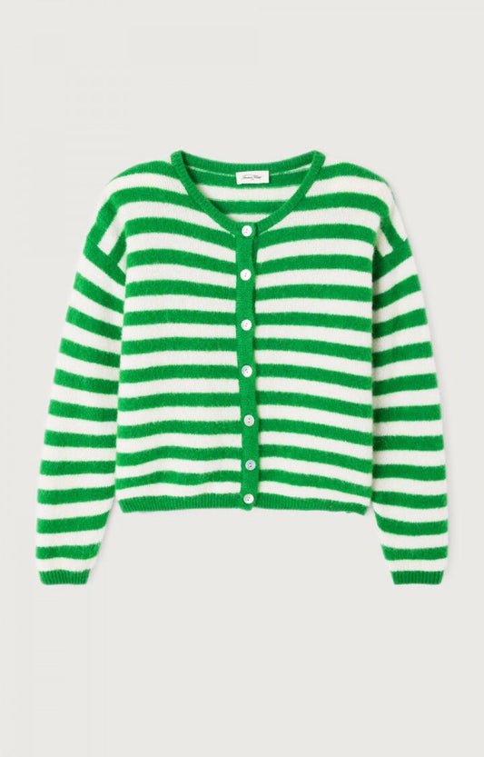 American Vintage VITO19E Gilet clover striped white