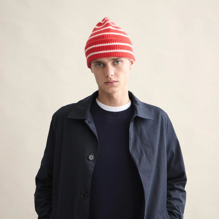 Le Bonnet Beanie classic crimson stripe