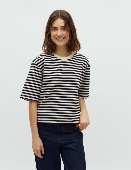 mbyM Emrys Betsy Stripe T-shirt night sky sugar stripe