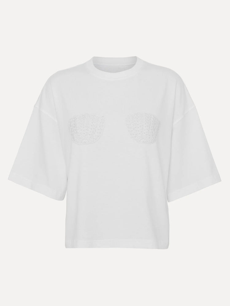 Les Soeurs Mette Crochet T-shirt white