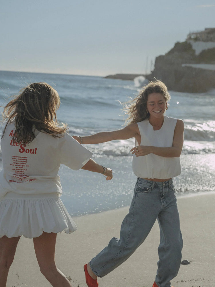 Les Soeurs Liam Balloon Top white