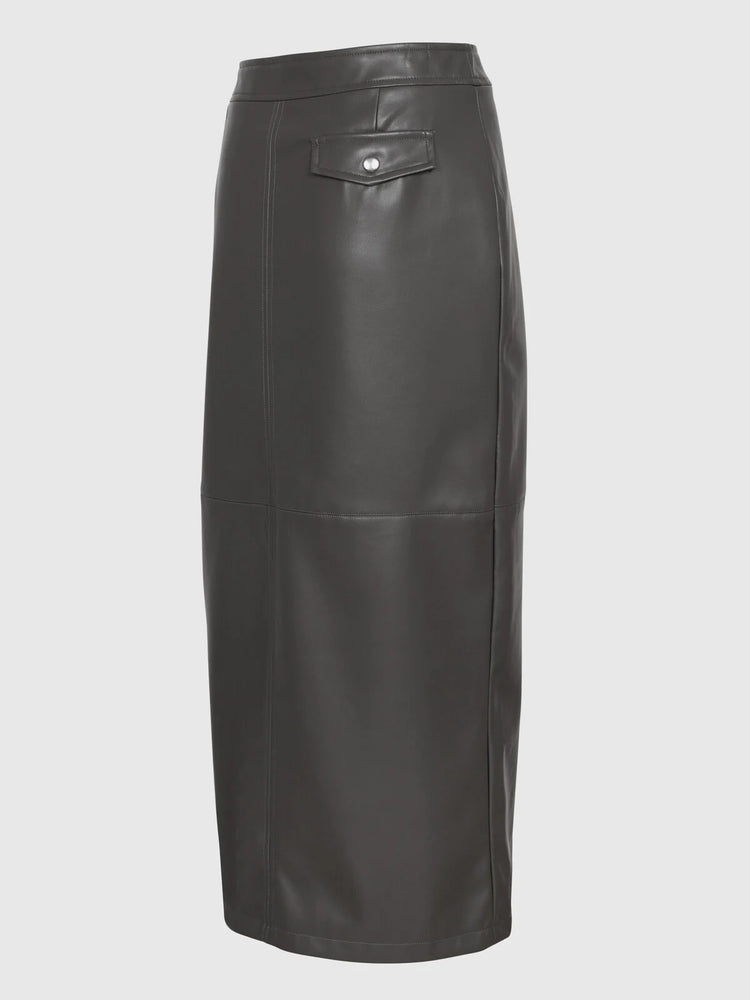 Les Soeurs Mick Vegan Leather Skirt khaki