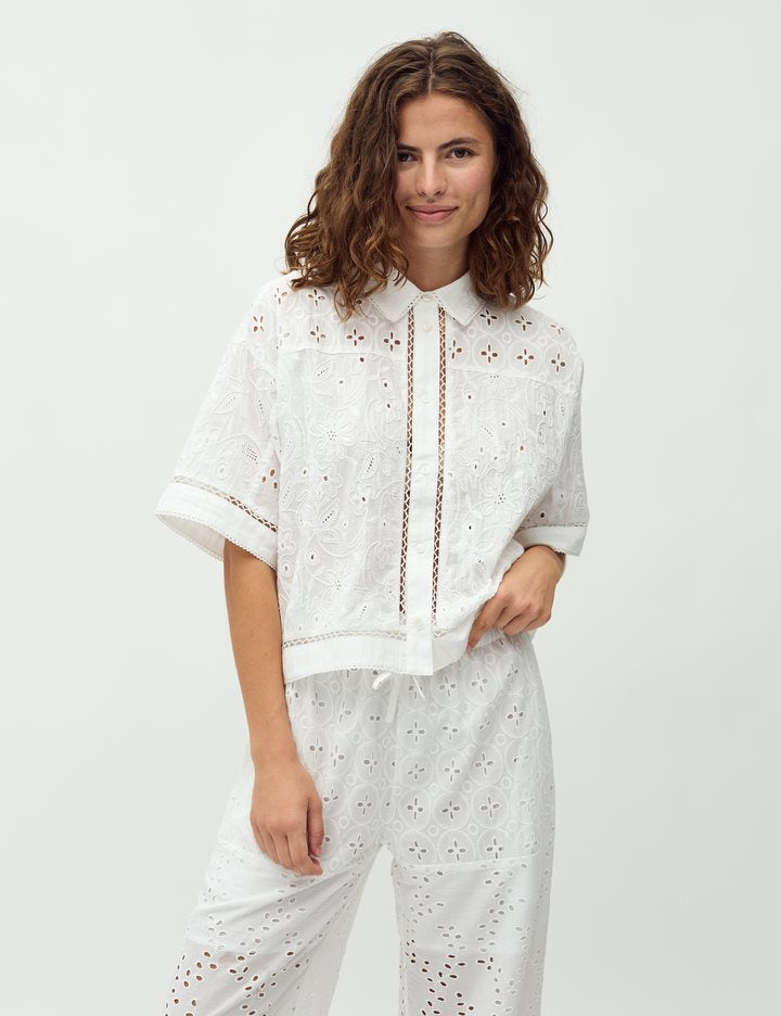 mbyM Sonja Shirt embroidery mix white