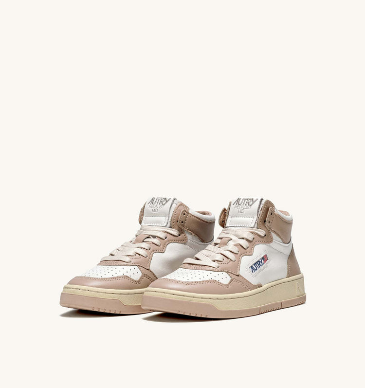 Autry AUMW WB25 Mid Sneakers Leather white mushroom